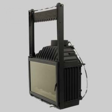 Insert avec porte relevable 11,5 kW Peint anthracite GODIN 660135