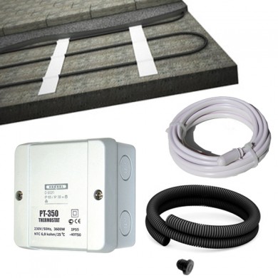 Plancher chauffant trame électrique extérieur KIT complet 5m² 1470W EMATRONIC