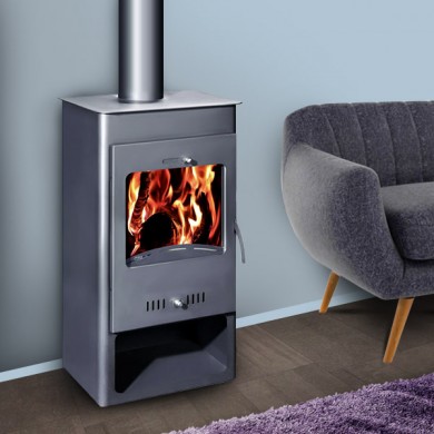 Poêle à bois BELLEZA TORINO LUXE 10.5 KW 100m² Radiateur+