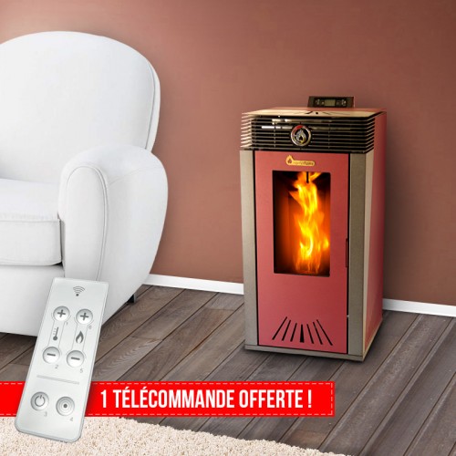 Poêle à Granulés Rouge CITRA - EMAFLAM - 13 kW
