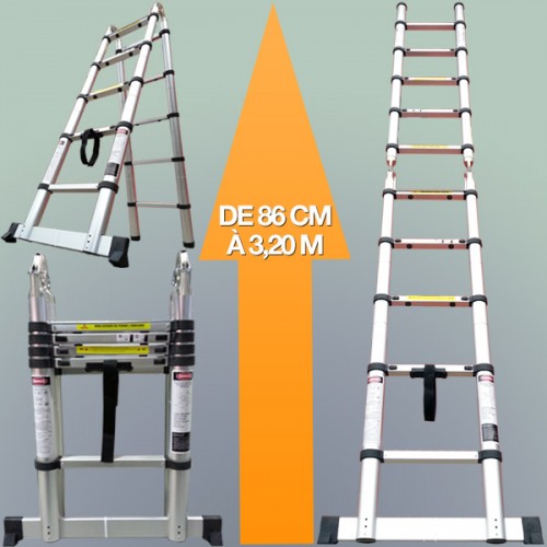 Escabeau télescopique avec extension échelle LBH - ZTJ5 - achat radiateur electrique