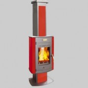 Poêle à bois contemporain VERMAND 9,5 kW peint anthracite et décor inox GODIN 369104