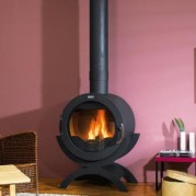 Poêle à bois contemporain GENES 10,6 kW Peint anthracite GODIN 371113