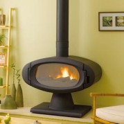 Poêle à bois contemporain BRIVE 12 kW Peint anthracite GODIN 371120