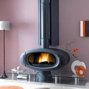 Poêle à bois contemporain BEZIERS 12 kW Peint anthracite GODIN 371122