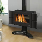 Poêle à bois contemporain KILAVEA 2 14 kW Peint anthracite GODIN 373133