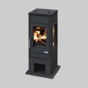 Poêle à bois contemporain EPINETTE 7,5 kW Peint anthracite GODIN 377124