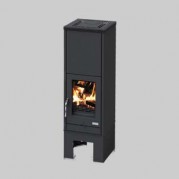 Poêle à bois contemporain MONTVINAGE 7,5 kW Peint anthracite GODIN 377126