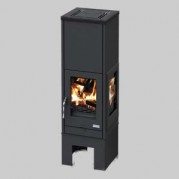 Poêle à bois contemporain ASO 7,5 kW Peint anthracite GODIN 377127