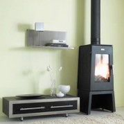 Poêle à bois contemporain LUXOR 12 kW Peint anthracite GODIN 389113