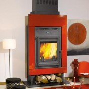 Poêle à bois contemporain QUATUOR 1 15 kW Peint anthracite GODIN 680118