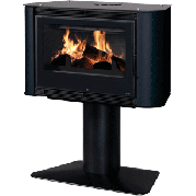 Poêle à bois contemporain Ambre 2 9kW Noir DEVILLE C07706.06-A
