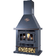 Poêle à bois classique Chambord 14 kW Noir DEVILLE C07367.06