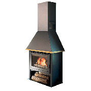Poêle à bois classique Cheminette 14 kW Noir DEVILLE C07335