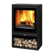 Poêle à bois contemporain Mercure 65 10 kW Verre noir DEVILLE C077AP.V01