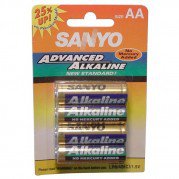 Pack SANYO de 4 Piles Alcalines AA - 1.5 Volts 