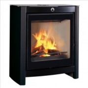 Poêle à bois contemporain Jaspe 12 kW Noir DEVILLE C07728.06
