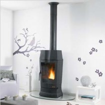 Poêle en fonte GOLDEN 11 kW Peint anthracite GODIN 389103