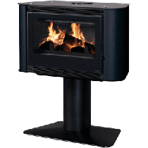 Poêle à bois contemporain Ambre 2 9kW Noir DEVILLE C07706.06-A