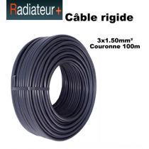 Câble d'alimentation U1000 RO2V rigide - 3x1.50 mm² - couronne de 100 m