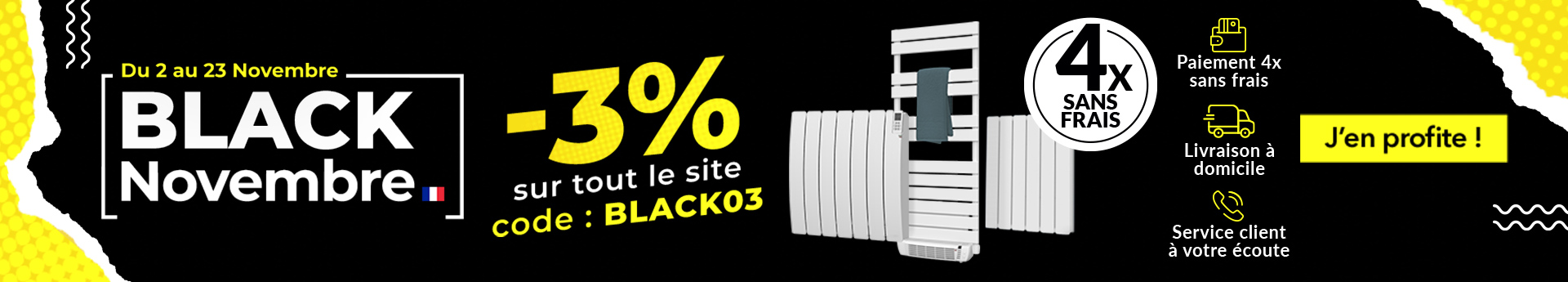 Black Novembre : -3% sur tout le site avec le code BLACK03 !