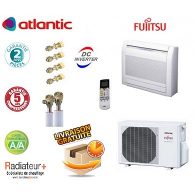 Climatisation Console Double Flux DC Inverter Réversible Mono-split ATLANTIC Fujitsu - (4.2kW) - AGYG 14 LVC 878015 + KIT LIAISON FRIGORIFIQUE ref.03KPS14312M1