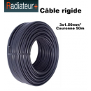 Câble d'alimentation U1000 RO2V rigide - 3x1.50 mm² - couronne de 50 m
