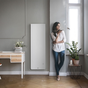 Radiateur Inertie Fonte THERMOR Equateur 4 Connecté Vertical Blanc