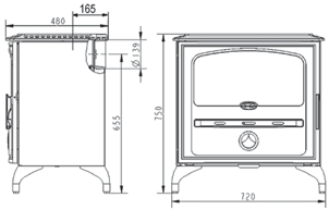 Poêle à bois classique Sylvestre 11 kW Vert majolique - DEVILLE - C07794.05